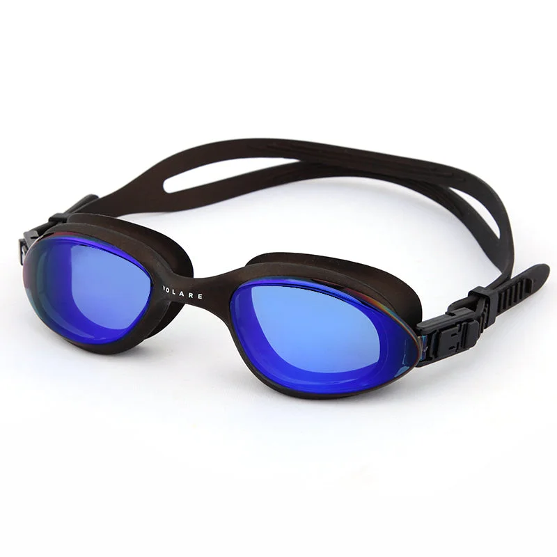 Volare Noosa Swim Goggles Black Blue Mirror Lens