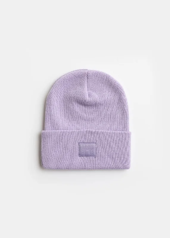 Adult Mad Hatter Knit Cuff Beanie - Lilac