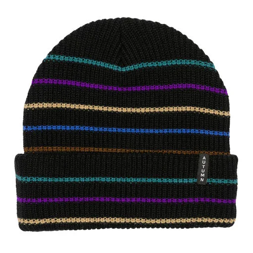 Autumn Multi Stripe Beanie - Black 2024