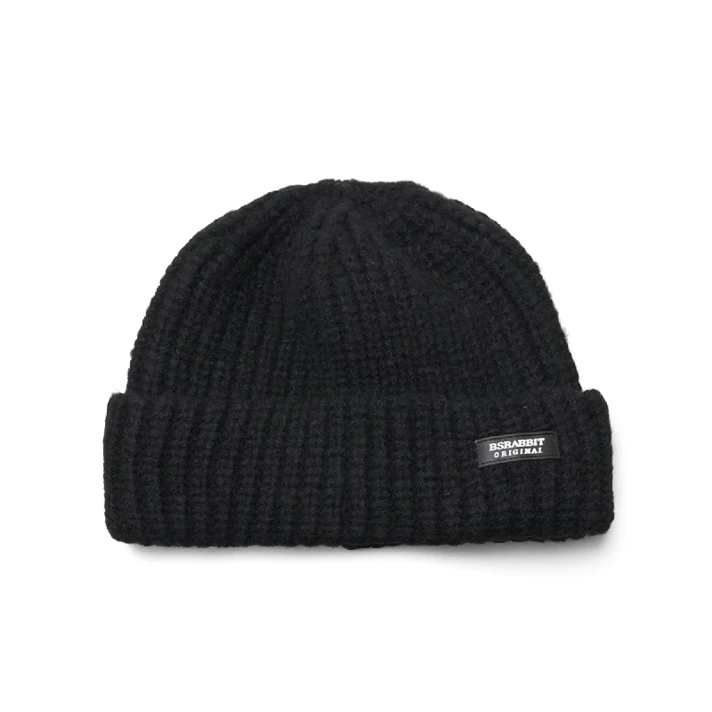 LOGO RUBBER WAPPEN BEANIE BLACK