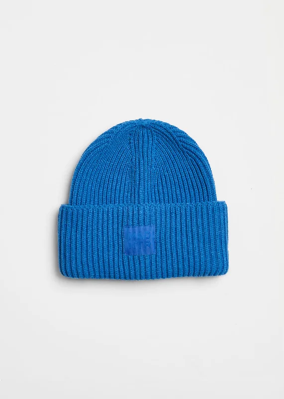 Adult Mad Hatter Ribbed Knit Beanie - Cobalt