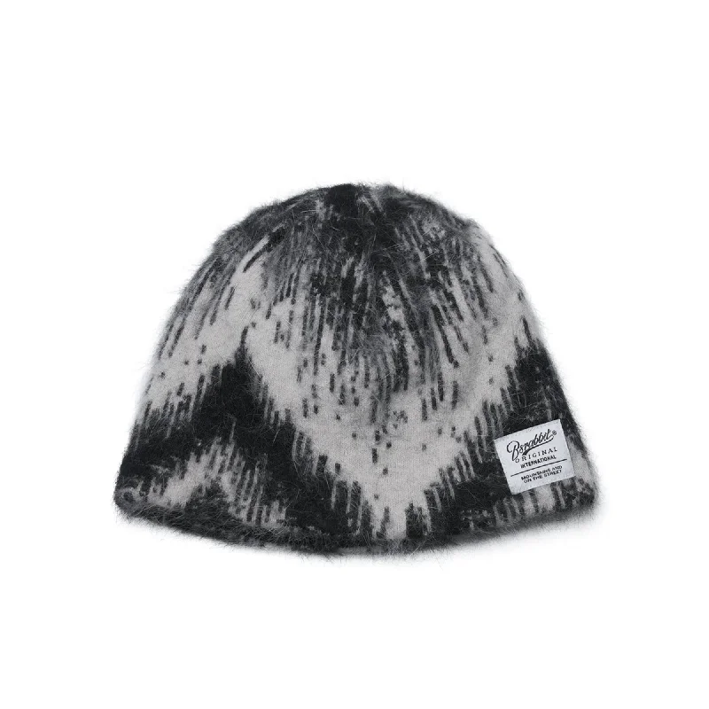 GRADATION ANGORA BEANIE BLACK