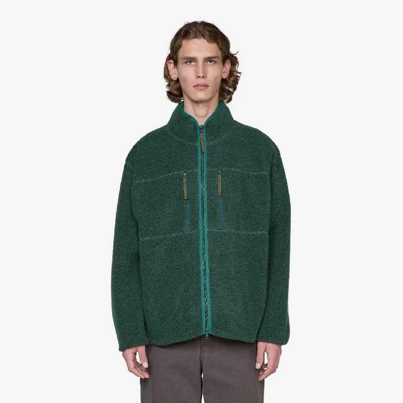 Antonio Wool Zip Up Green