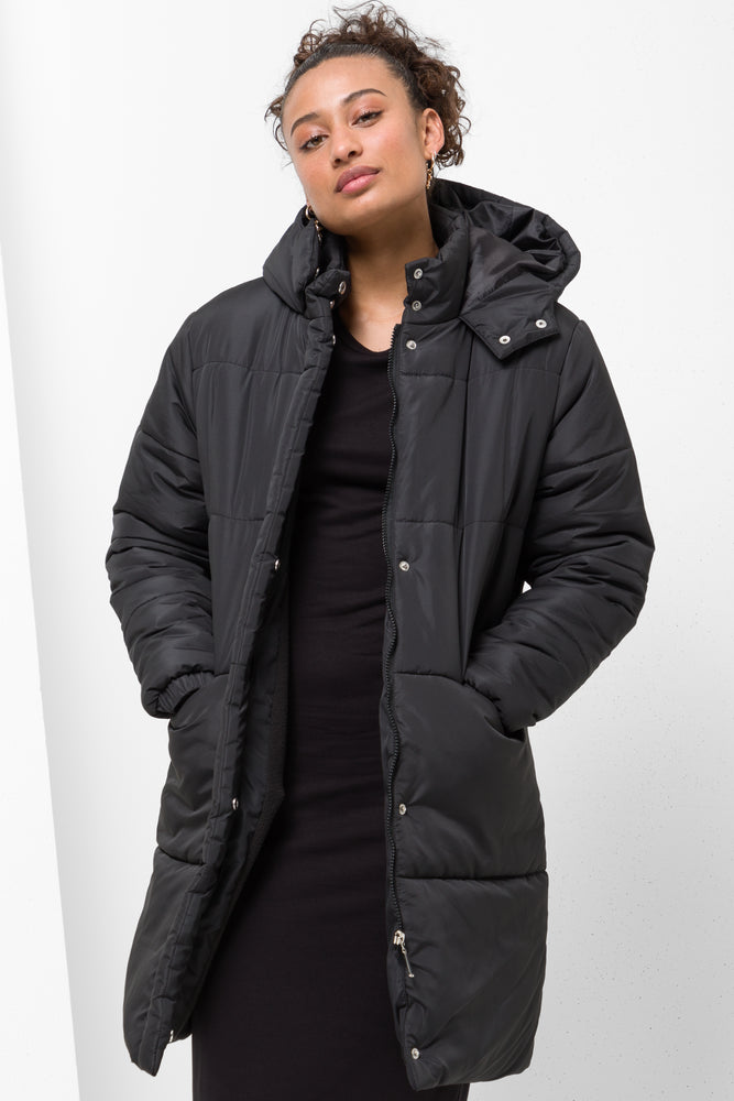 Longer Length Puffer Coat Black