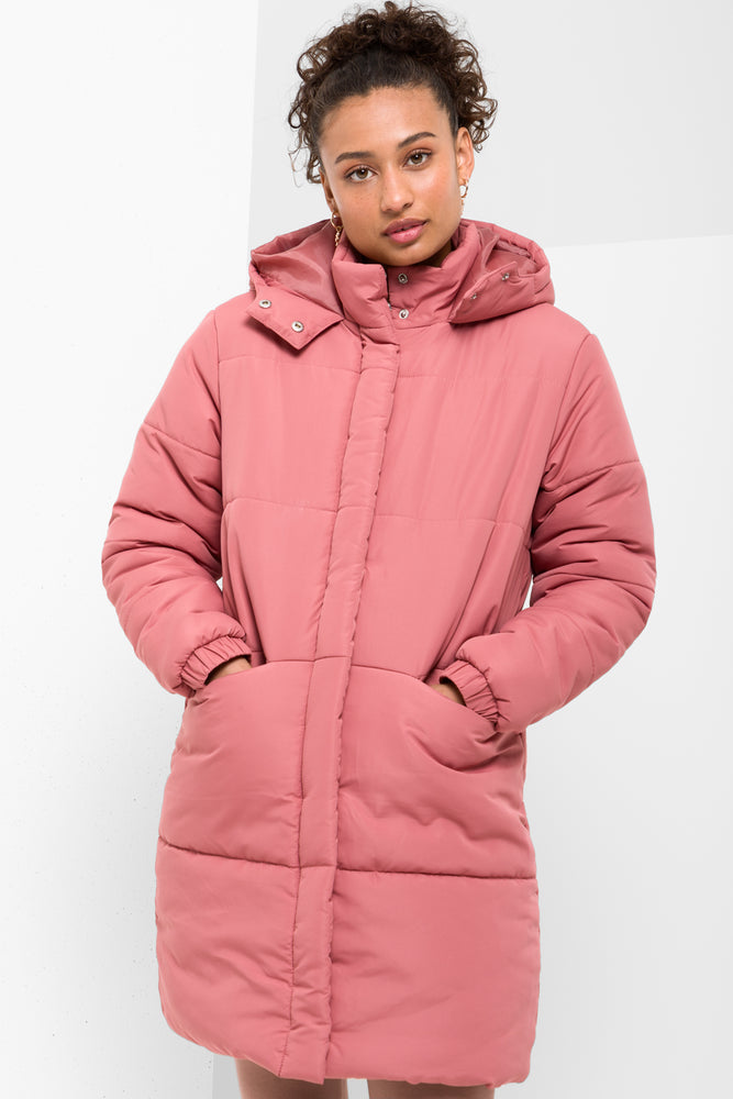 Longer Length Puffer Coat Pink