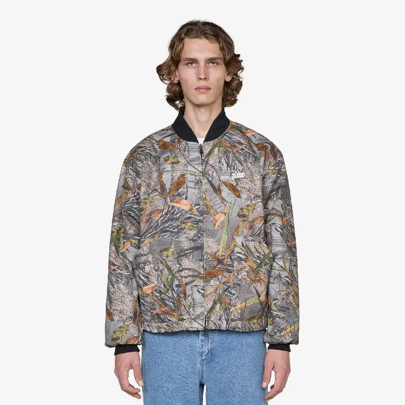 Reversible Canvas Bomber Jacket Nature Print