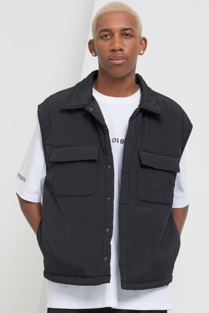 Sleeveless Lightweight Puffer Black