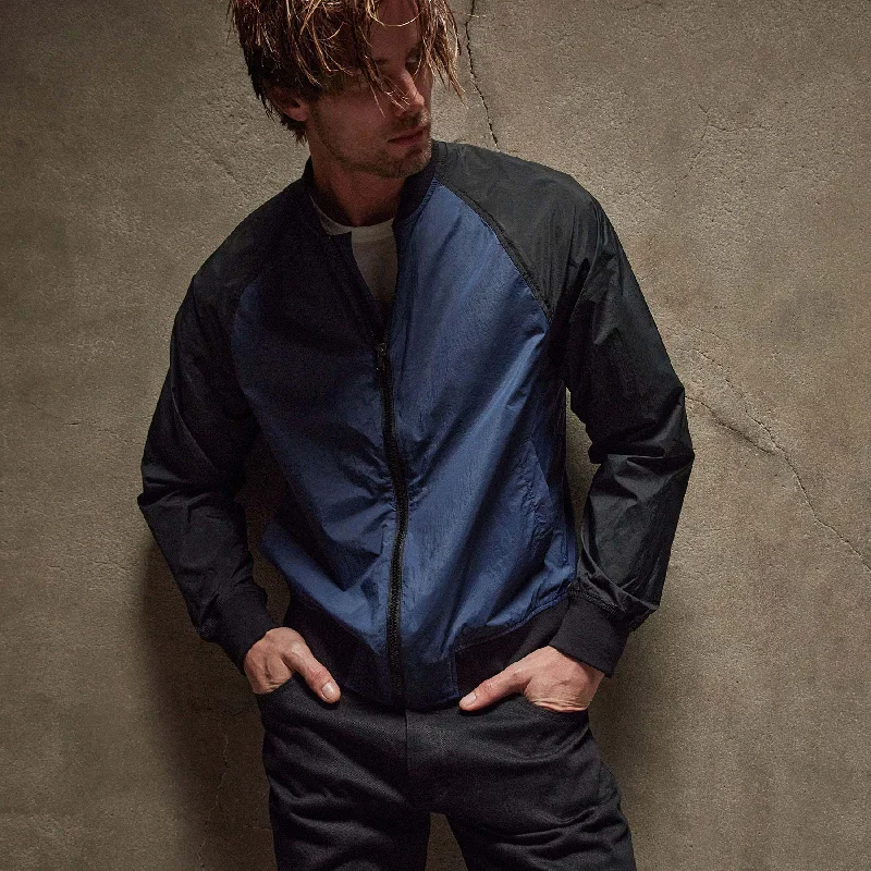 Two Tone Nylon Bomber Jacket - Imperial/Black