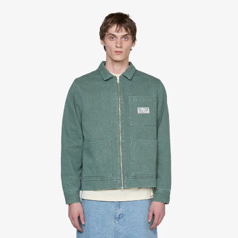 Washed Zip Up Jacket Pine