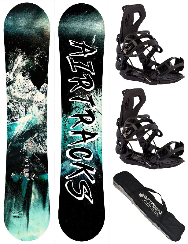 Herren Snowboardset Under Zero Rocker Wide + Snowboard Bindung Master Pro + SB Bag