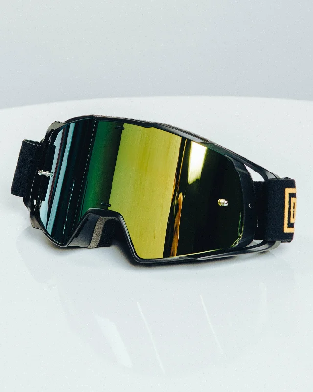 Contender MX Goggles - Black & Gold / REVO Gold Lens