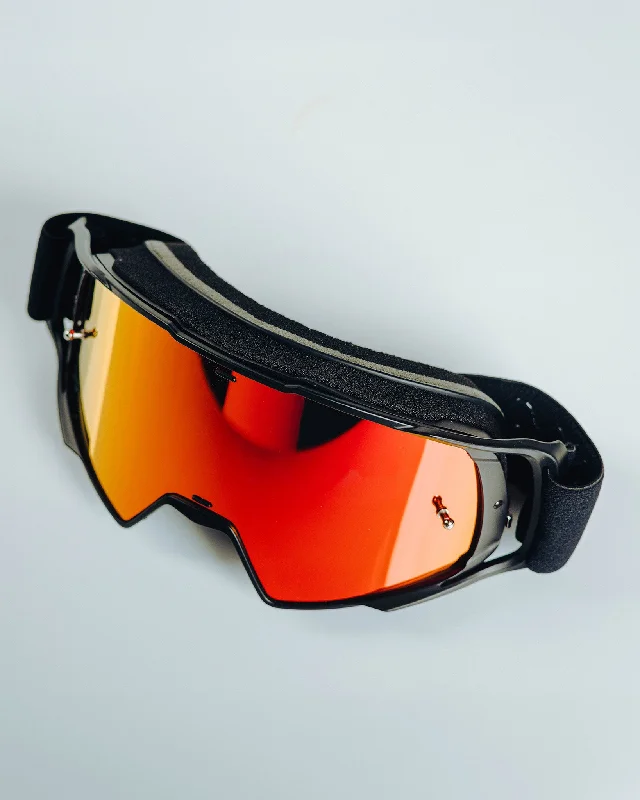 Contender MX Goggles - Black & Red / REVO Red Lens