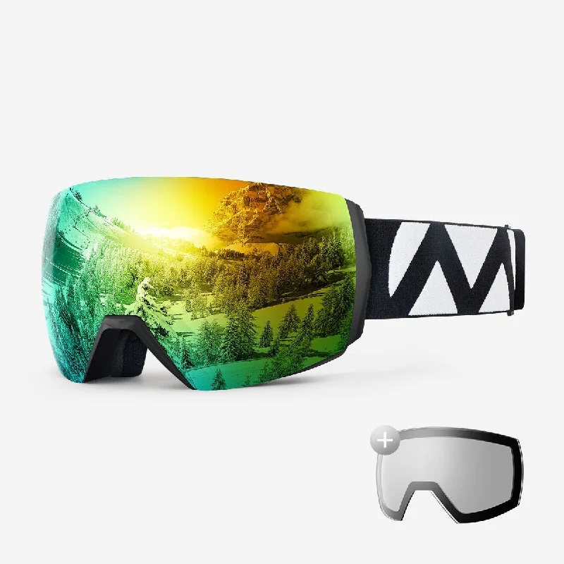 Black Mountain Strap VLT 11% REVO Radiant Green Lens + VLT 90% Clear Lens